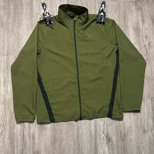 Nike Full-Zip Windbreaker Jacket Olive Green Size M